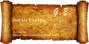 Gurin Etelka névjegykártya
